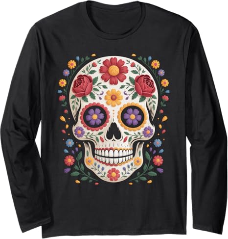 Day Of Dead Sugar Skull Floral Skeleton