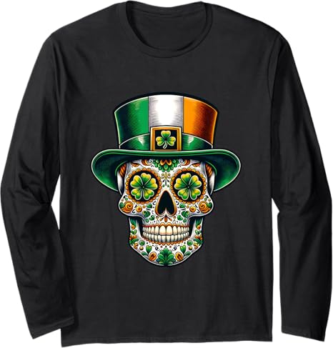 Irish Sugar Skull Day Of Dead Designs