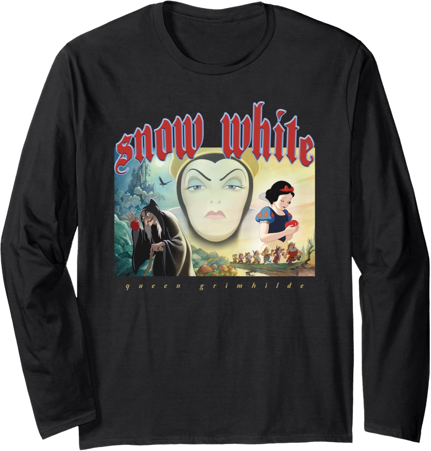 Snow White and Queen Grimhilde Long Sleeve, Black, S