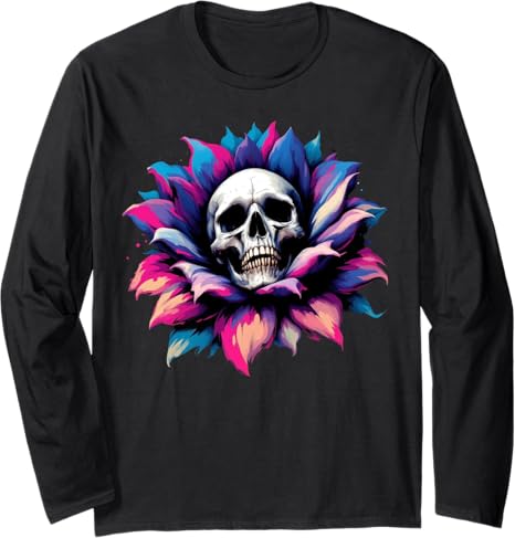 Flower Skull T-Shirt Sugar Skull Bloom