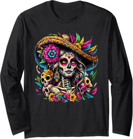 Day of the Dead Sugar Skull Women Men Apparel Co.