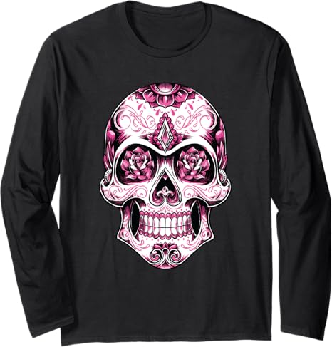 Sugar Skull Breast Cancer Awareness Shirts