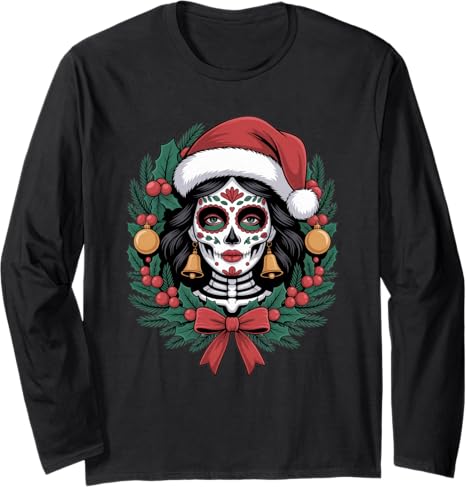 Christmas Skull Gifts Artistic Holiday Santa Funny