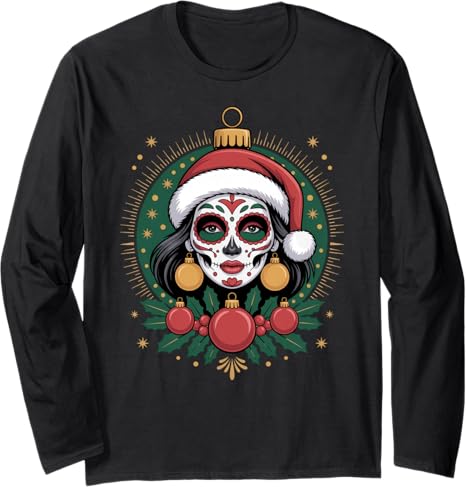 Christmas Skull Gifts Artistic Holiday Santa Funny