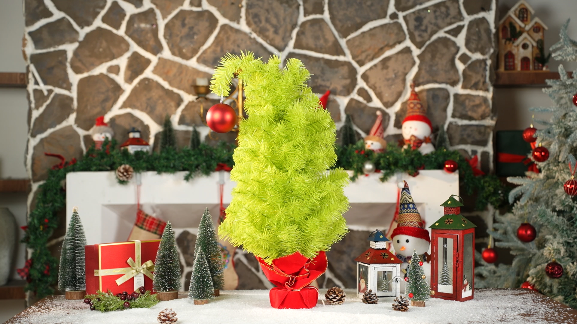 Motionchic Lime Green Christmas Tree Christmas Decoration