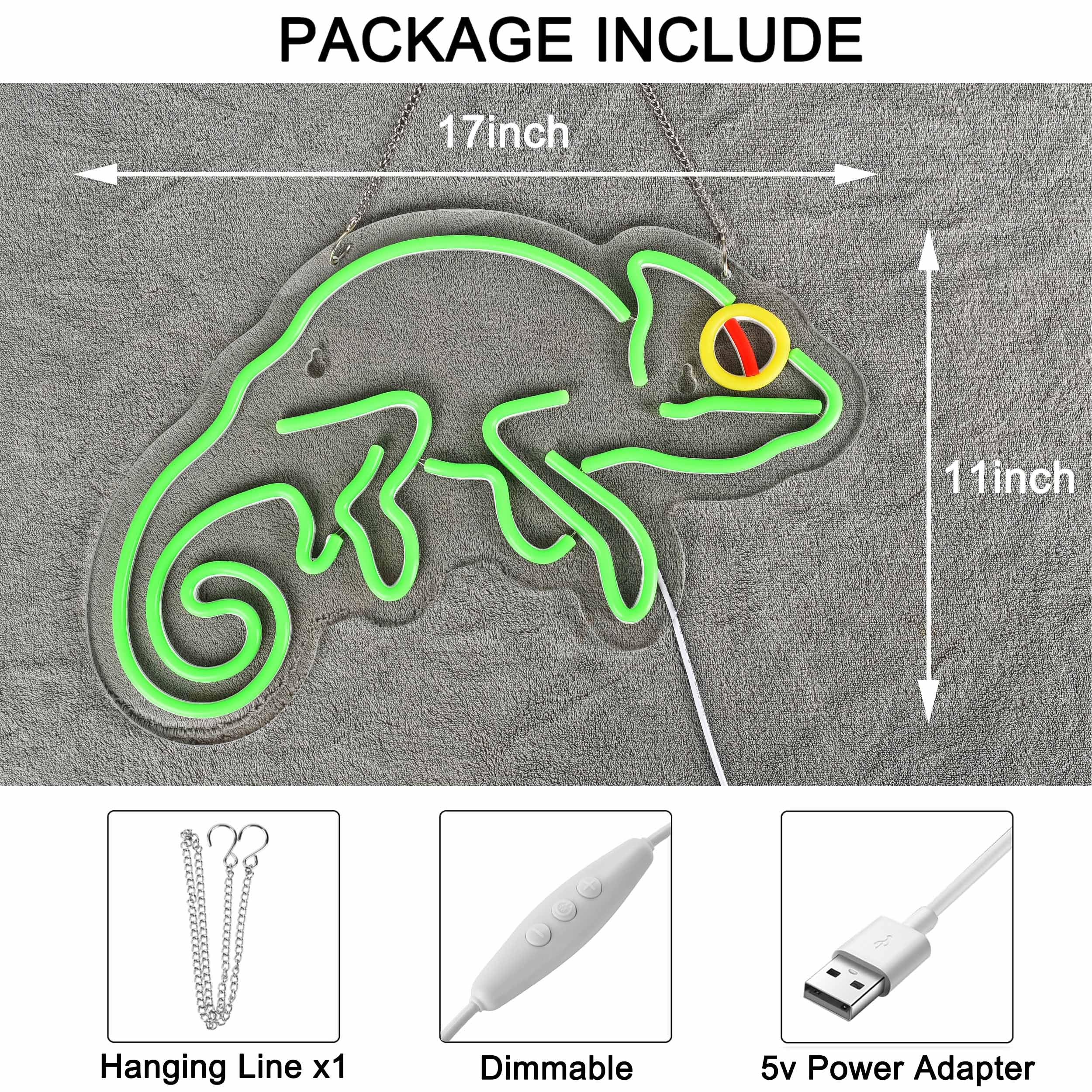 Amazon.co.jp: Roouneon カメレオントカゲネオンサイン 壁装飾用