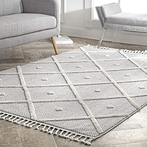 nuLOOM Diamond Deyton - Alfombra cuadrada, 6 pies, color gris