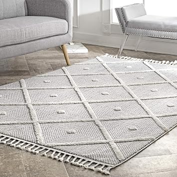 nuLOOM Deyton Diamond Runner Rug, 2 6" x 6, Grey
