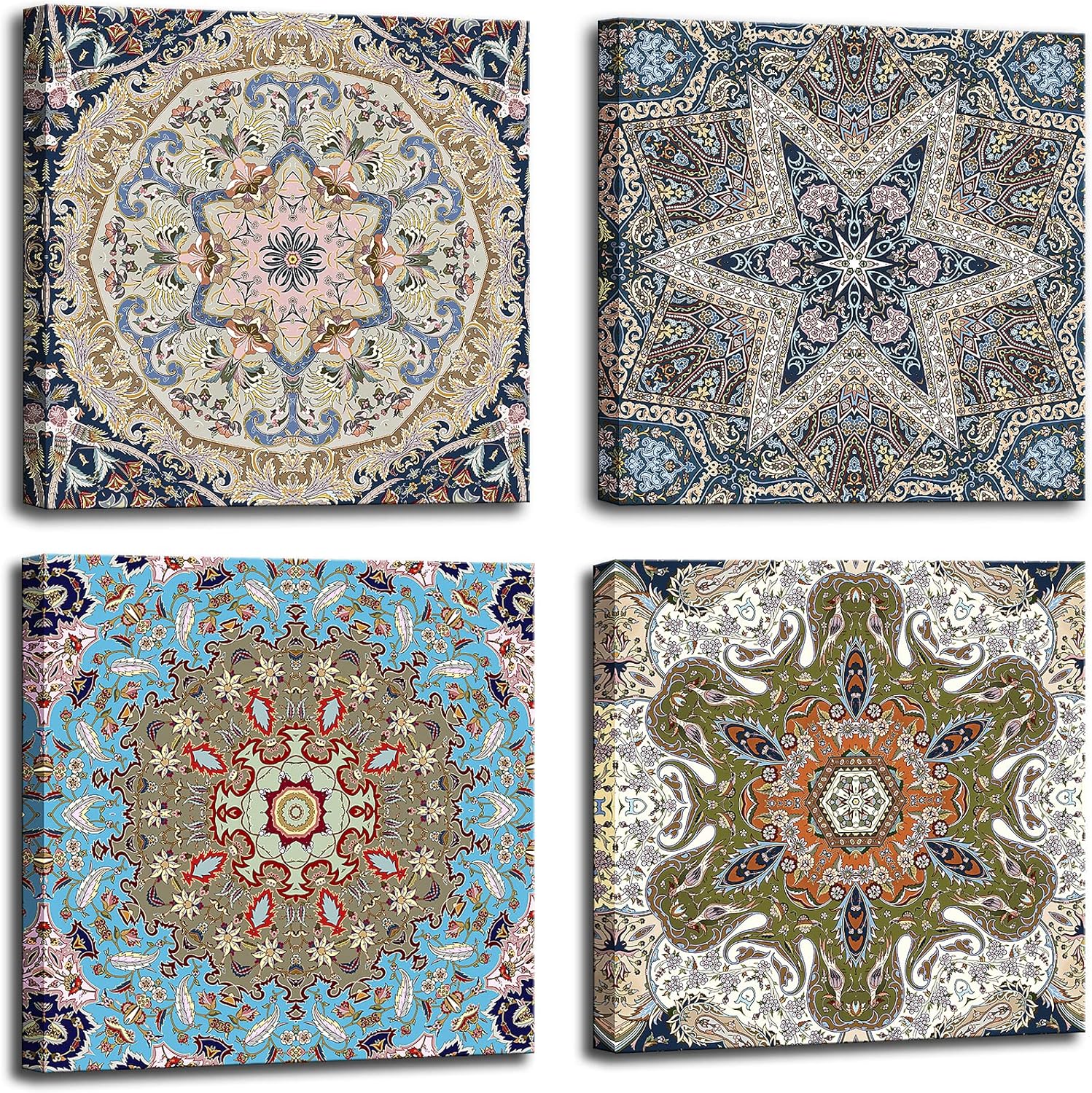 dgbtcart Bathroom Decor Mandala Wall Art, Boho Artwork Floral Pictures Painting