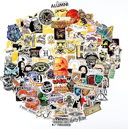Conquest Journals Harry Potter Hufflepuff - Paquete de calcomanías variadas 120 calcomanías únicas incluyendo 10 hologramas licencia oficial