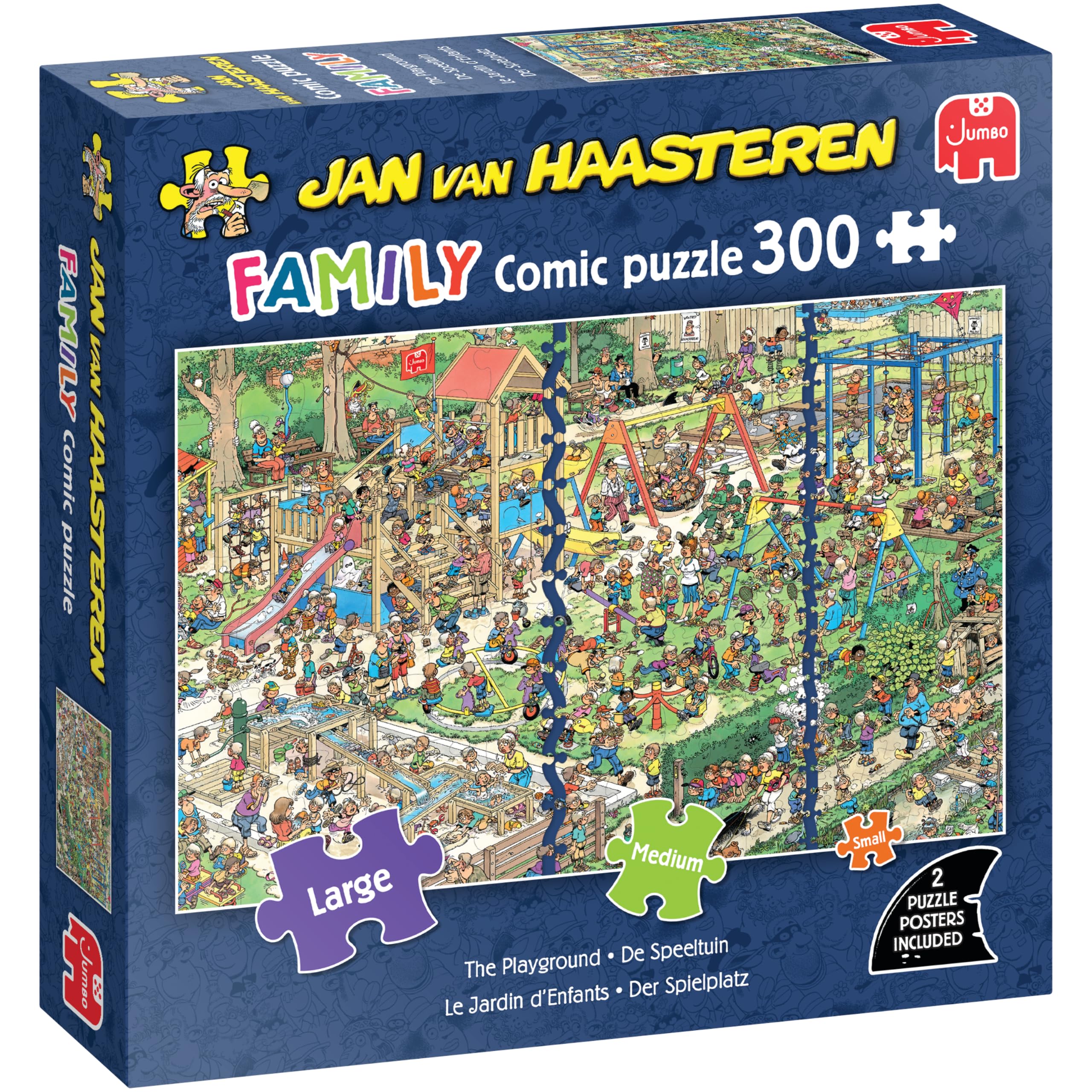 Jan van Haasteren Der Spielplatz – 300-teiliges Familienpuzzle ab 4 Jahren | Lustiges Familienpuzzle – 3 Teilegrößen – 300 Teile – FSC-zertifiziert – ab 4 Jahren – 49 x 68 cm