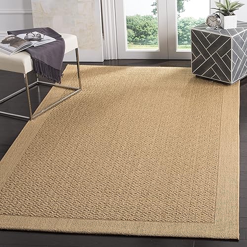Miniatura 1 de SAFAVIEH Palm Beach Collection - Alfombra de área de 5 x 8 pies, diseño de maíz, sisal y yute, ideal para zonas de alto tráfico en sala de estar,