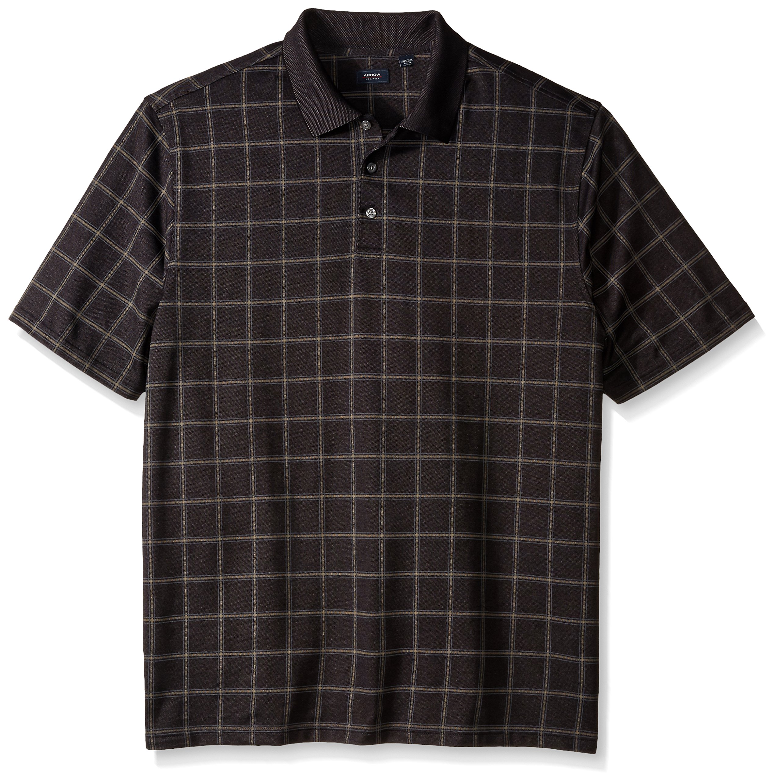 Men's Big and Tall Windowpane Oxford Polo