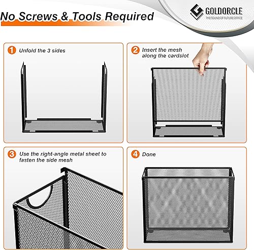 Miniatura 3 de GoldOrcle Paquete de 2 organizadores de archivos colgantes plegables con 14 soportes para archivos colgantes, soporte de archivos de tamaño carta,