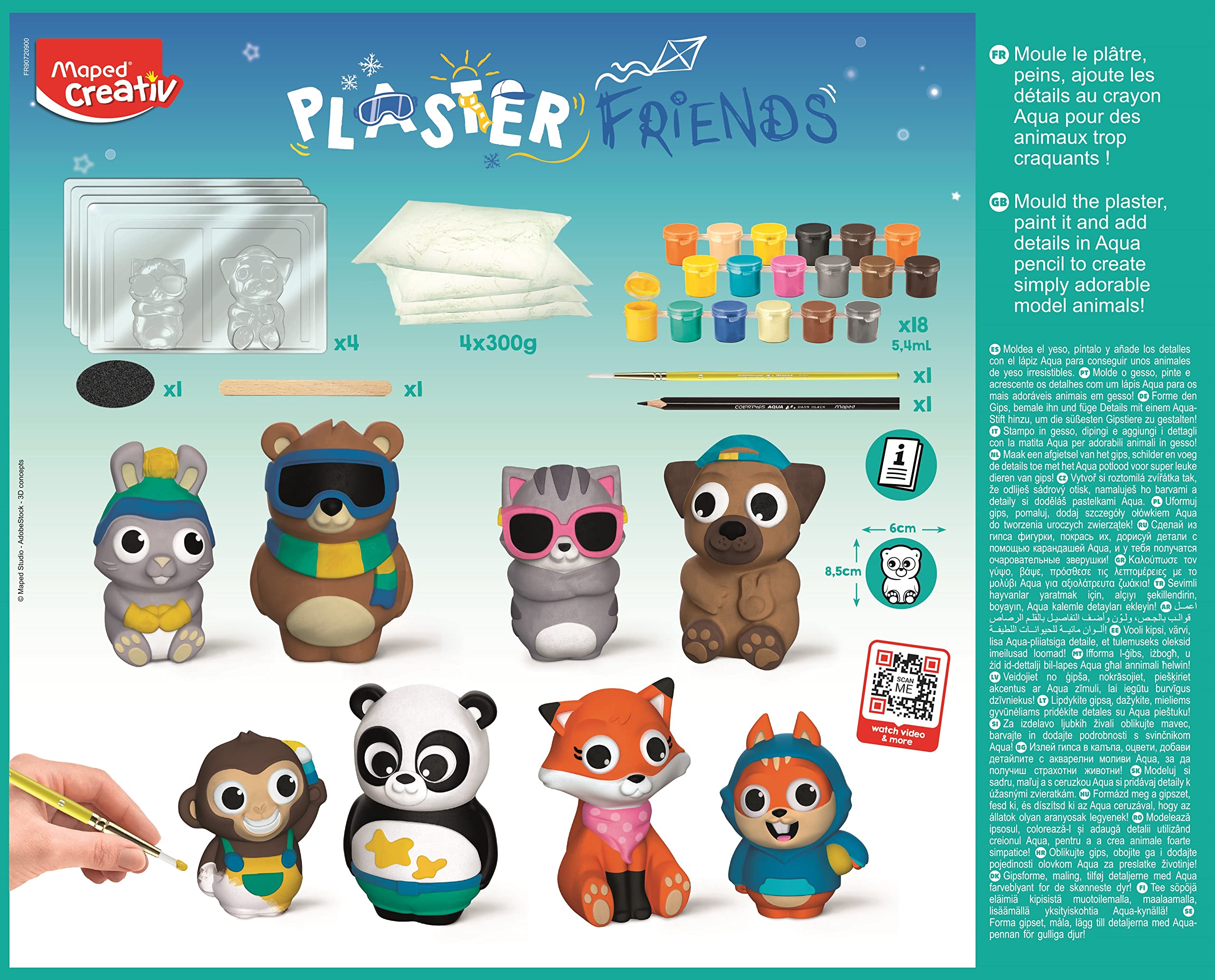 Maped Creativ - Coffret Plaster Friends Super-Héros - Kit de Moulage Plâtre pour 2 Figures + Peinture à Paillettes - Enfants +5 ans - Beaux-Arts et Loisirs créatifs Maped Creativ - Coffret Plaster Friends Super-Héros - Kit de Moulage Plâtre pour 2 Figures + Peinture à Paillettes - Enfants +5 ans - Beaux-Arts et Loisirs créatifs