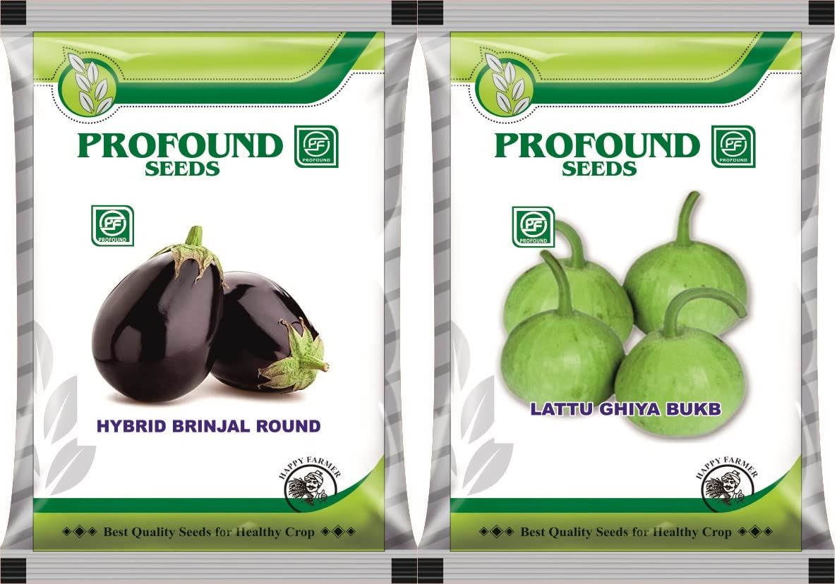 Profound Combo of Two F1 Hybrid Seeds Brinjal PPR(200) Lattu Bottle