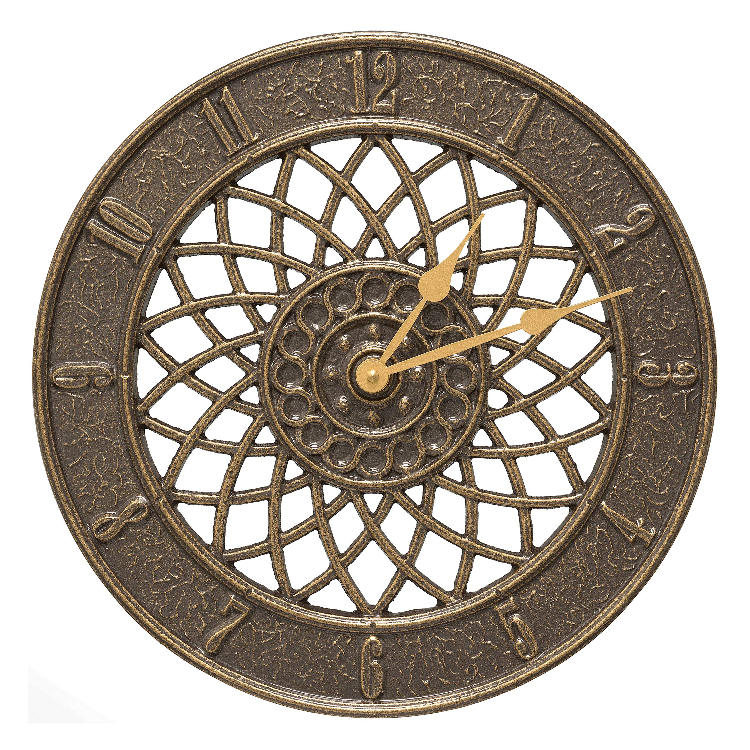 Whitehall Spiral Indoor Outdoor Wall Clock, 14", French Bronze