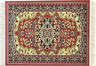 Red Dollhouse Rug, Miniature Doll House Accessory, Carpet for 3” to 12” ...