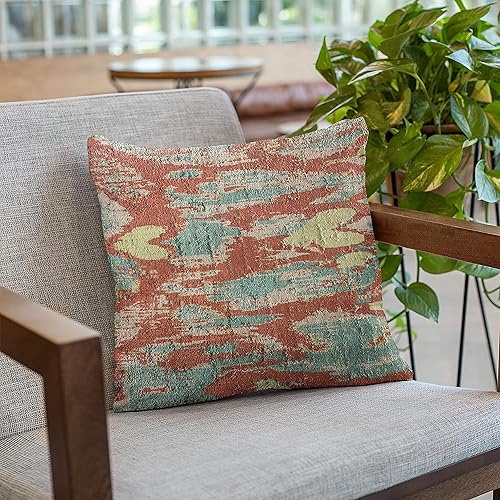 Miniatura 6 de Plutus Brands Almohada de lujo multicolor Plutus Velvet Ikat, de 22 x 22 pulgadas, doble cara de 22 x 22 pulgadas