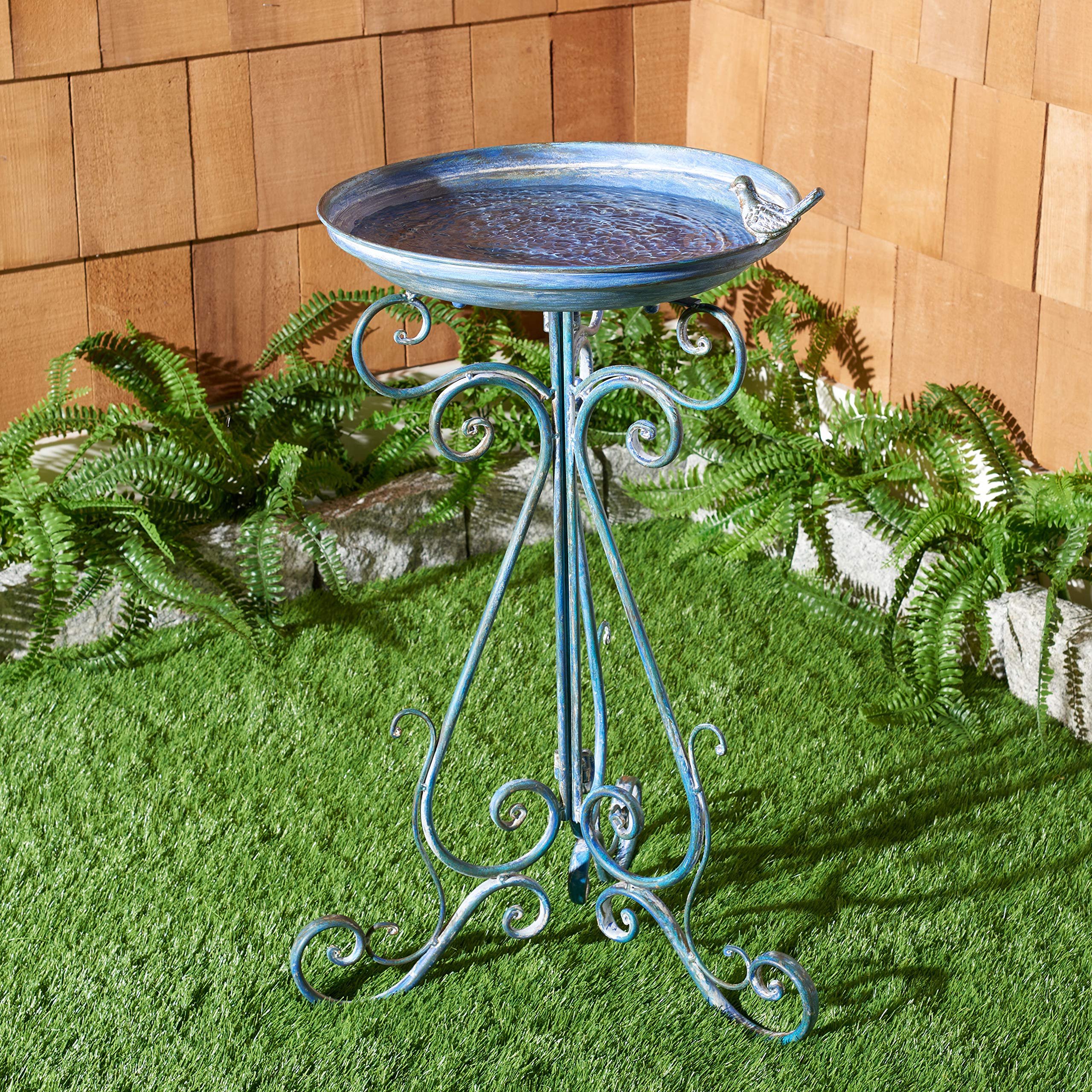 SAFAVIEH Bain d'oiseaux - Élégant, en Bleu Mousse