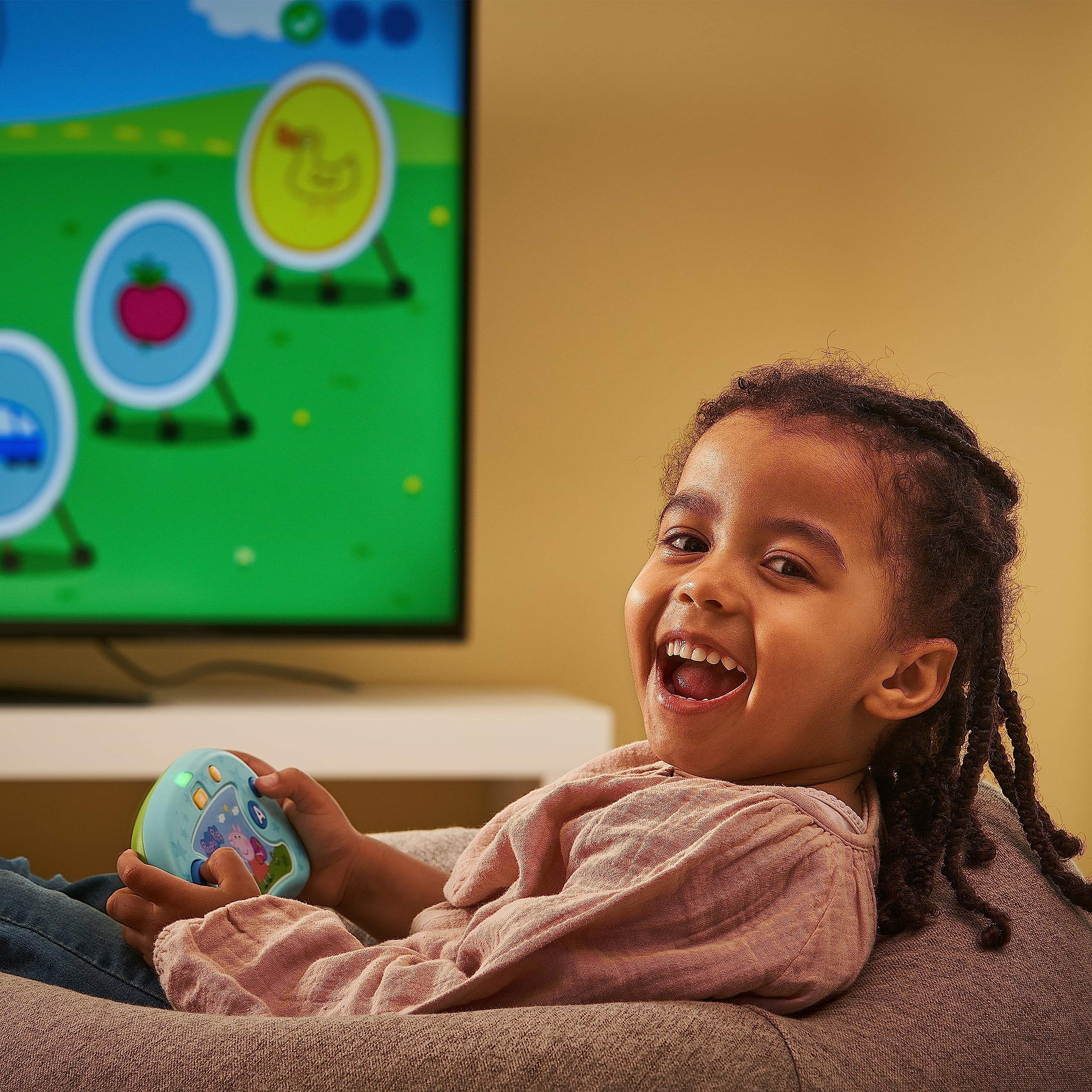 VTech ABC Smile TV Peppa Pig Konsola Do Nauki Bezprzewodowa Z Pendrive'em Do Telewizora Z 8 Grami Dla Wielogodzinnej Zabawy W Nauce Dla Dzieci W Wieku 3-7 Lat