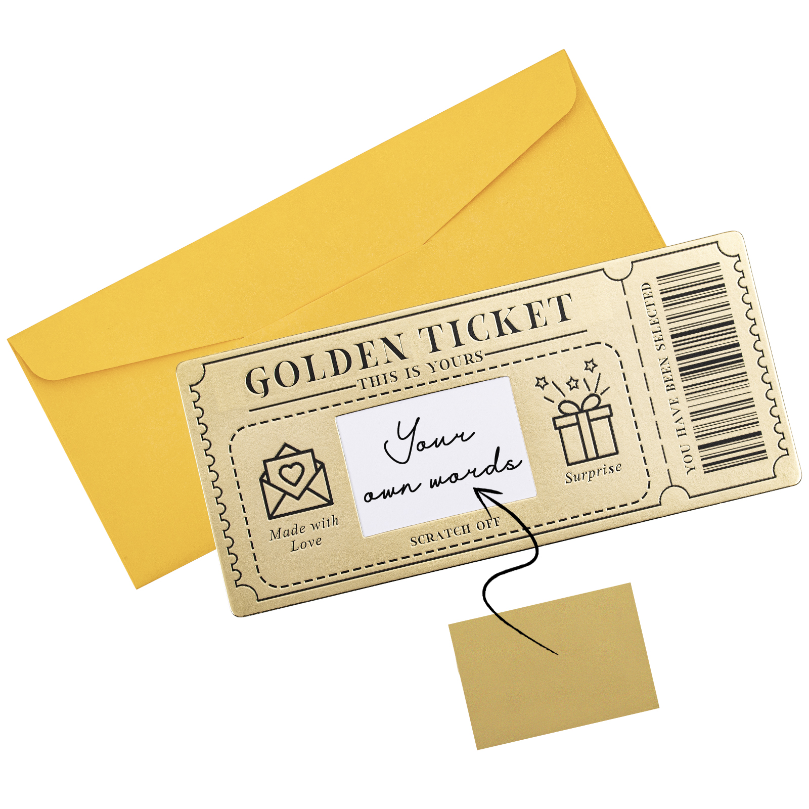 Amazon.com : 6 Pieces Golden Ticket Scratch-off Cards with