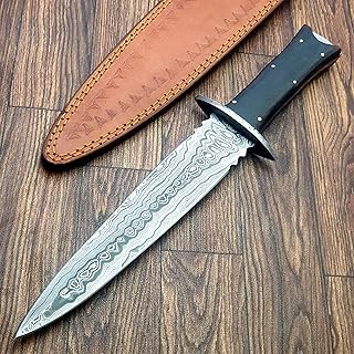 HK-36 Handmade Damascus Steel Hunting knife 13 inches - Hunting knife Perfect Grip With Micarta Handle - Horizontal Carry knife Scout Carry Knife - Handmade Survival knife - TZ KNIVES