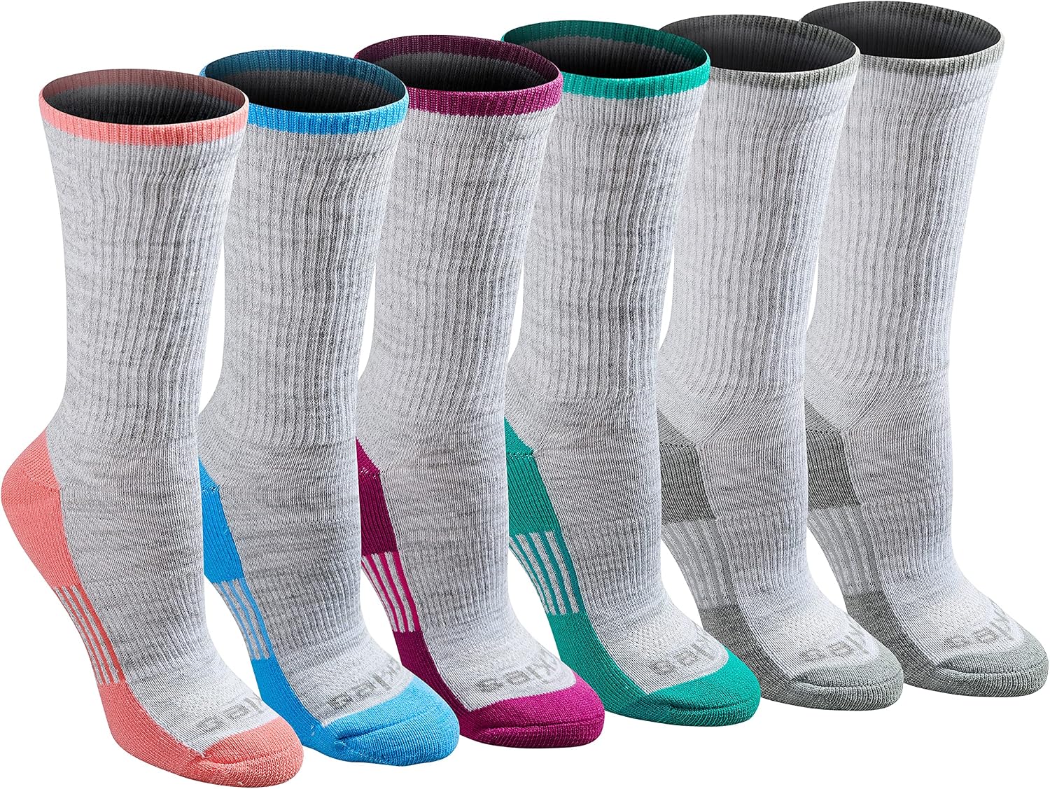 Dickies Women's Dri-Tech Fashion Moisture Control Crew Socks (6, 12 Pairs)
