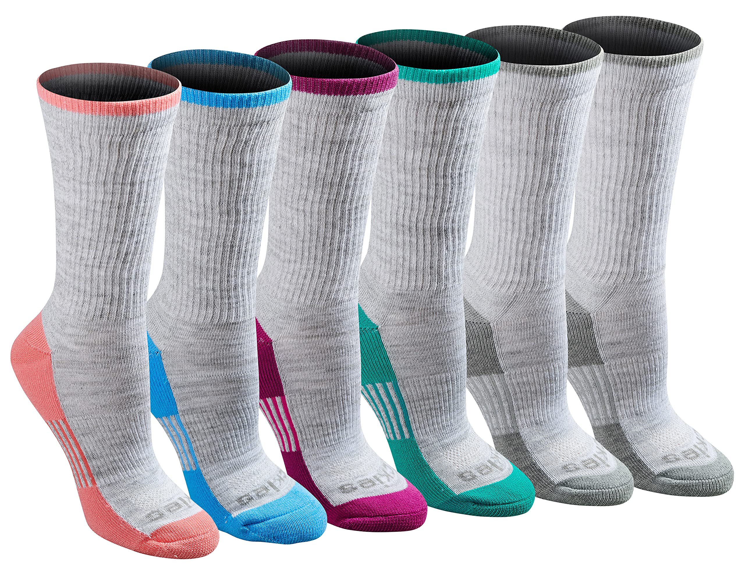 Dickies Women's Dri-Tech Fashion Moisture Control Crew Socks (6, 12 Pairs)