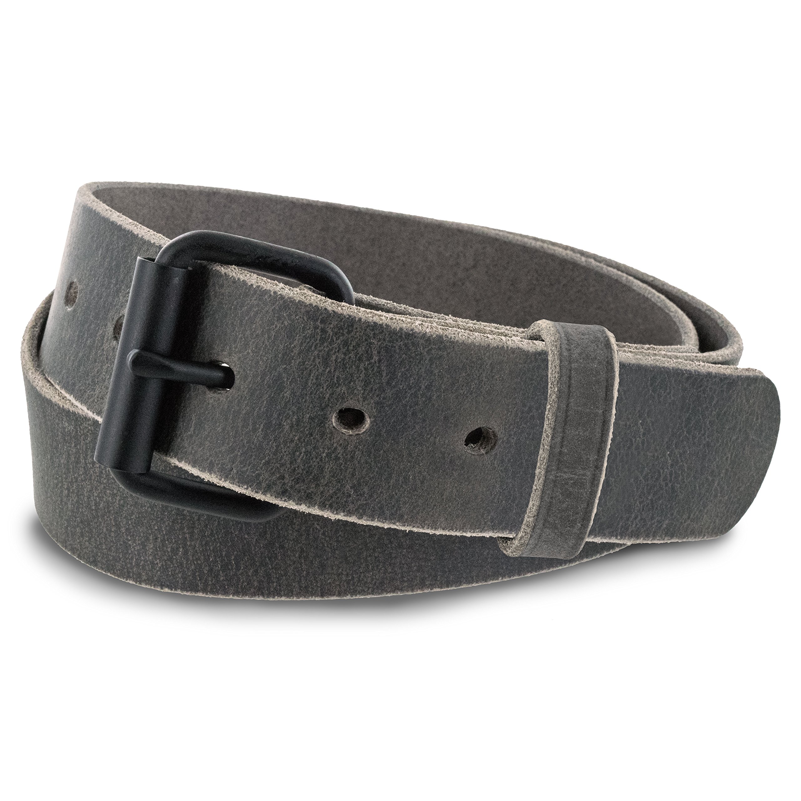 Hanks Glacier – “No Break” Thick Leather Belt – Mens Heavy Duty Belts – USA Made – 100 Year Warranty - Size 34