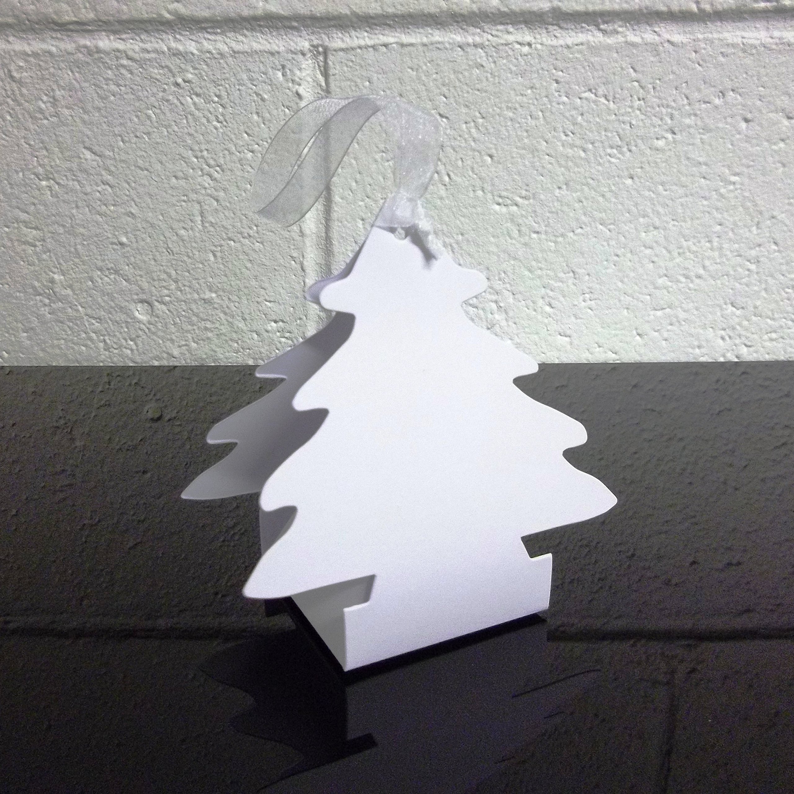 10 x Christmas Tree Favour Box Christmas Tree Decoration - Choose Colour - Stella Crafts (White)