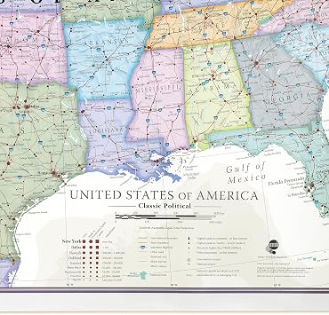 USA Map Classic - Front Sheet Lamination - 91.4 (w) x 61 (h) cm - Maps International