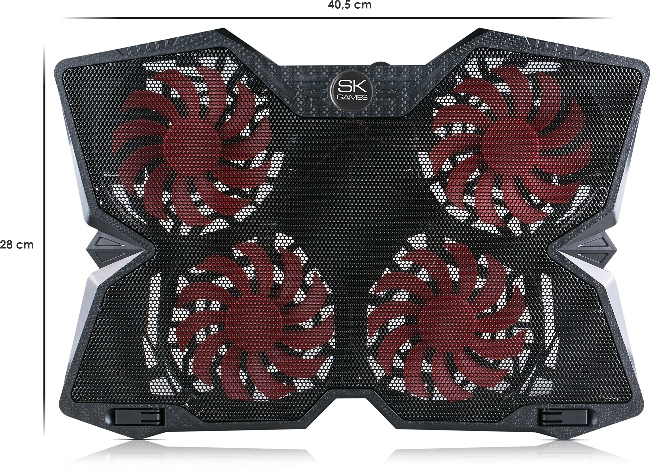 SKGAMES podkładka chłodząca do laptopa 10-17" 4 wentylatory LED czarna