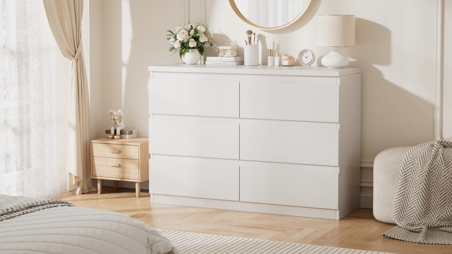 Amazon.com: Jocoevol White 6 Drawer Dresser for Bedroom, 15.3