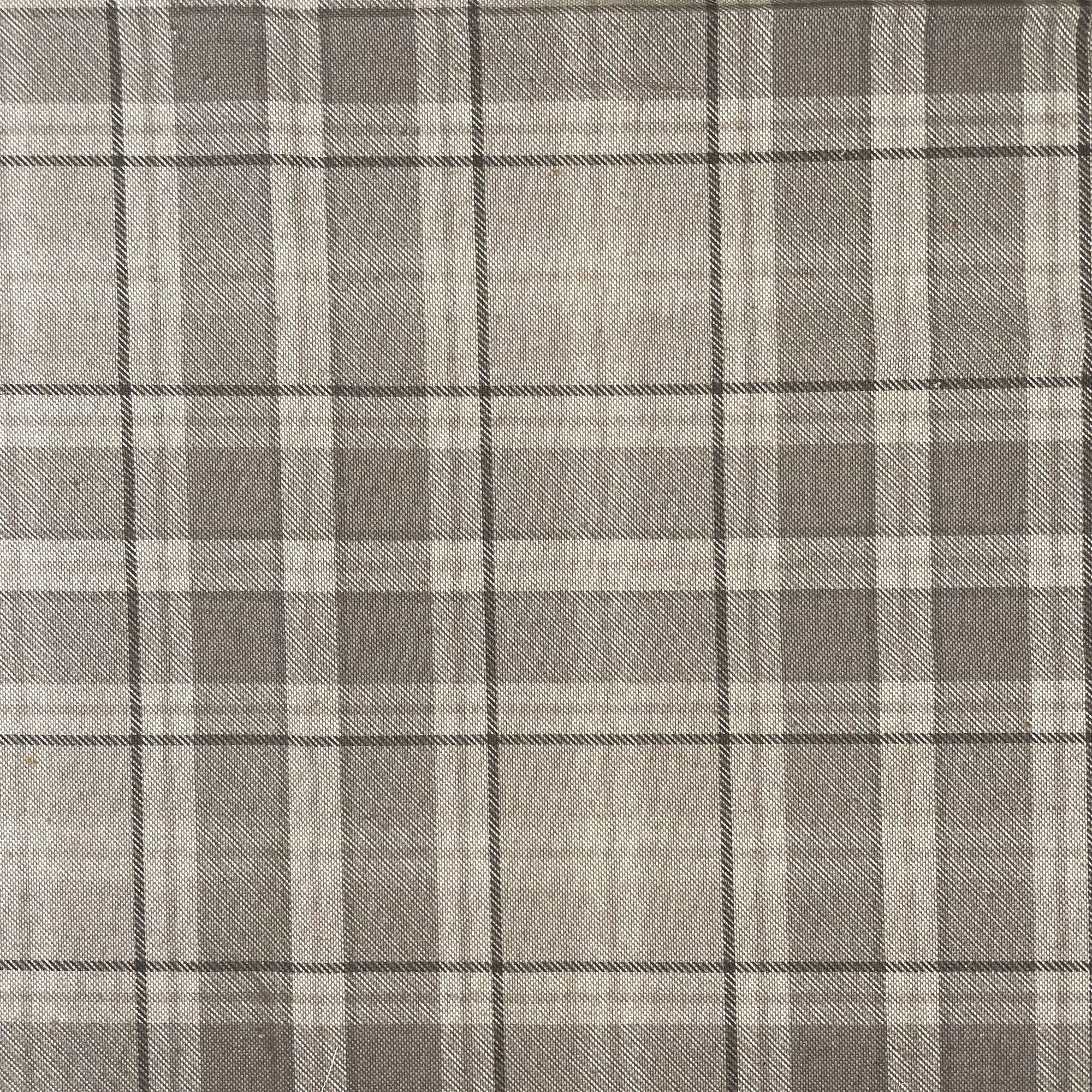 Discover Lifestyle & Fashion Fabrics Silver Grey Highland Tartan Checked Cotton Rich Linen Fabric For Curtain Blinds Craft Bags Sewing Quilting Patchwork & Upholstery | 55" - 140 Cm Wide (Per Metre, )