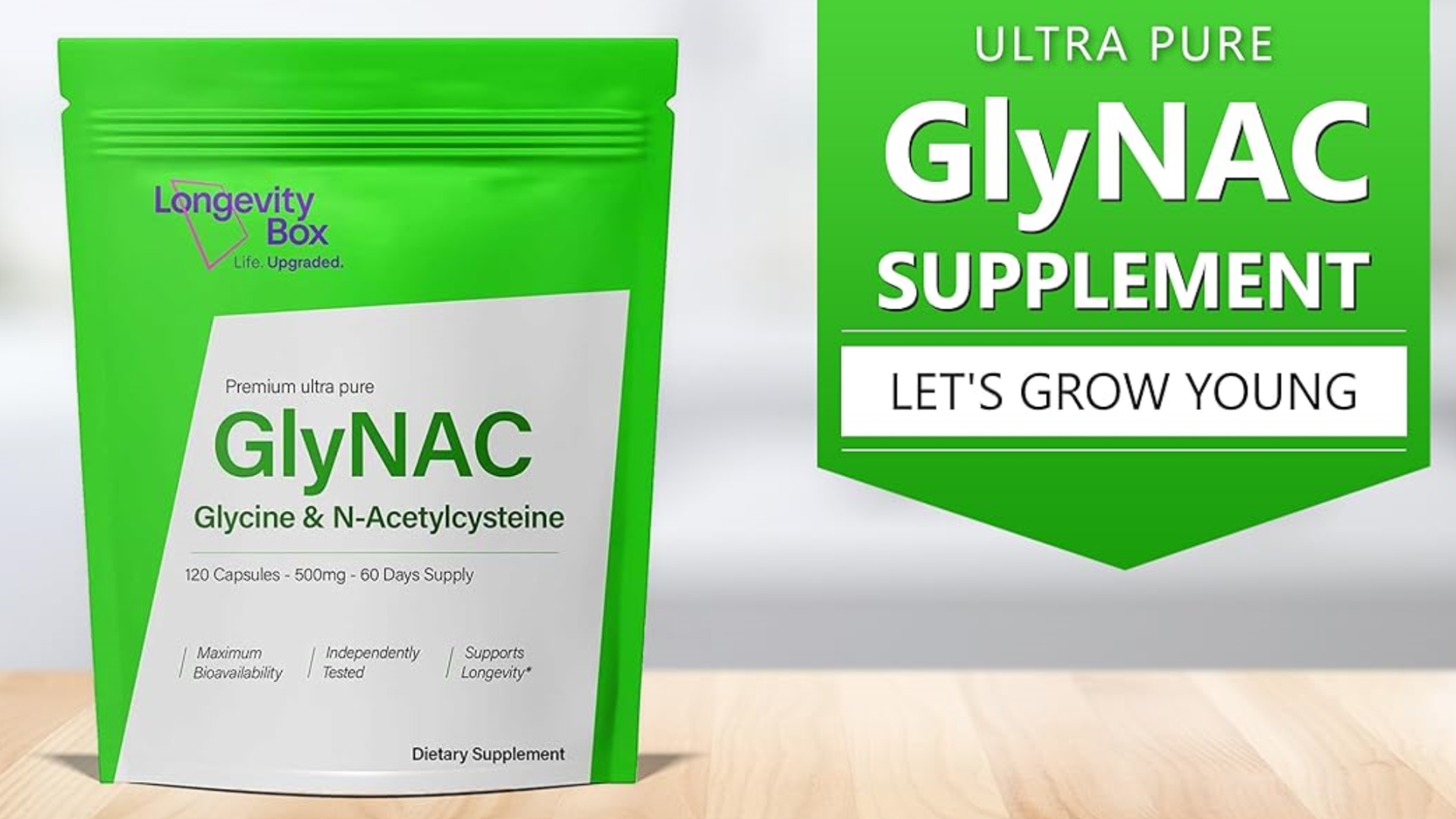 Amazon.com: Longevity Box Ultra Pure GlyNAC Supplement 1000mg (500mg Glycine  + 500mg N-Acetyl Cysteine) - Glutathione Precursor for Healthy Aging,  Energy & Cellular Protection - 120 Vegan Capsules : Health & Household