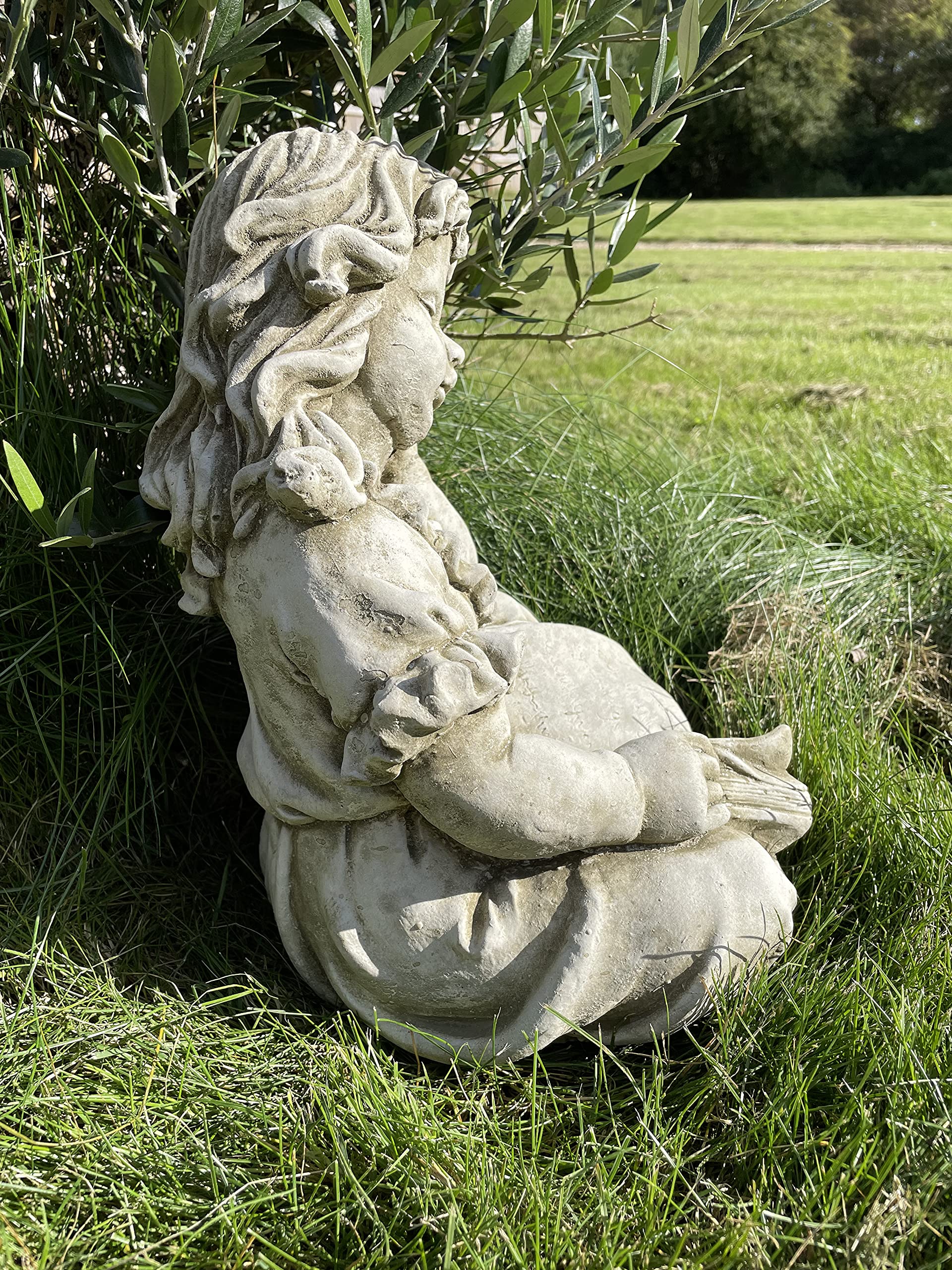 Statue de fille en train de lire | Pierre reconstituée Décoration de jardin classique en béton