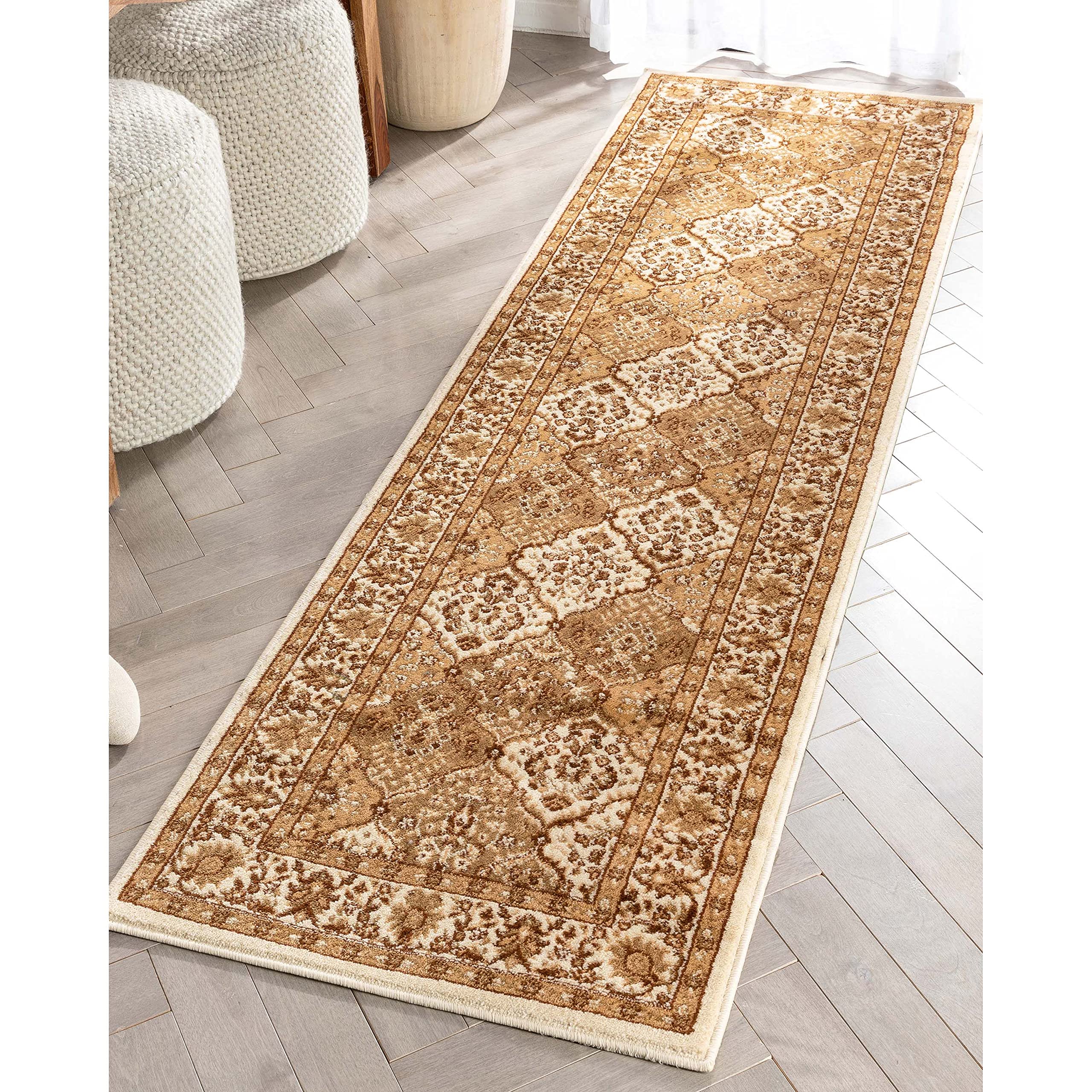 Well Woven Barclay Collection Pyla Ivory 2x7 Runner Rug - for Hallways, Kitchens, and Entryways