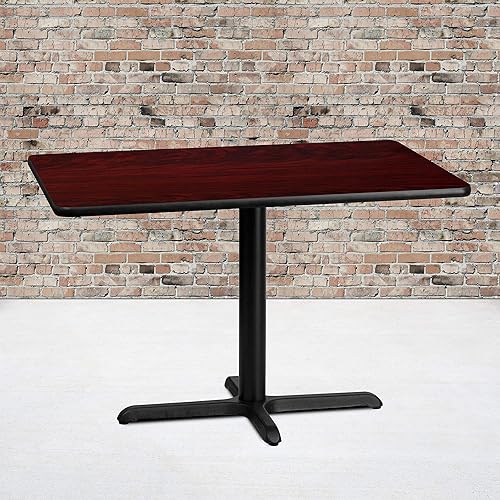 Miniatura 2 de Flash Furniture Mesa rectangular laminada de caoba de 30" x 42" con base de altura de mesa de 23.5" x 29.5" Negro -,Mahogany,Natural,Nuez