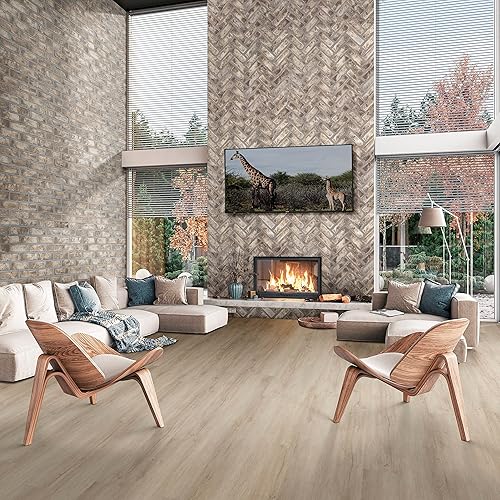 Miniatura 4 de MSI Doverton Gray - Piso de ladrillo de espiga de ladrillo de arcilla de 12.5 pulgadas x 25.5 pulgadas, mosaico montado en malla de pared para baño,