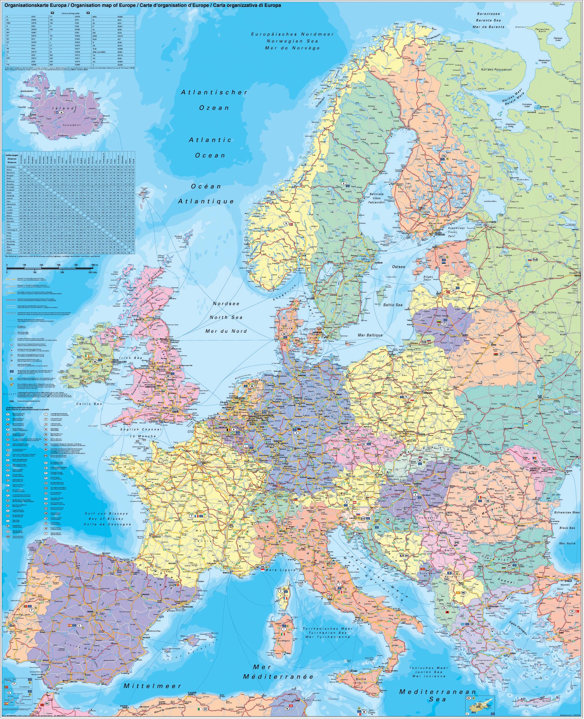Franken KAM700 - Mapa de Europa, laminado, se puede escribir en él, 137 x 97 cm