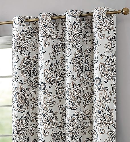 HLC.ME - Paneles de cortina opaca Amalfi de 100% oscurecimiento total con forro térmico, para ventana de dormitorio, de seda artificial, con ojales, disponible en Yaxa Colombia