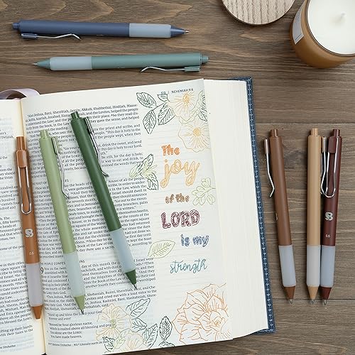 Miniatura 5 de BLIEVE - Bolígrafos de gel de colores terrosos con acabado mate fresco, bolígrafos estéticos y lindos con escritura suave para diario y notas