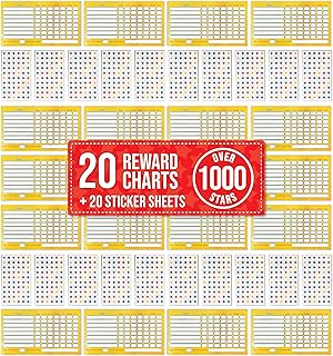 Reward Behaviour Sticker Chart For Student Kids Mega Pack, Over 1000 Reward Stickers & 20 Reward Charts for Teachers, Parents, Classroom & School Bulk Use - Crafting, Decorating Scrapbook, Stars