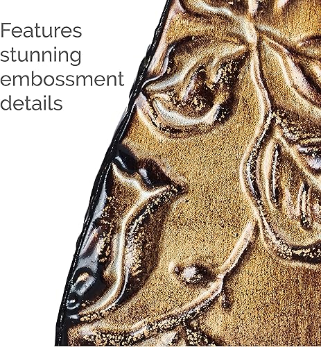 Miniatura 3 de Elements Florero floral de metal en relieve (17 pulgadas, dorado), bronce