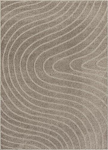 Miniatura 2 de LUXE WEAVERS Alfombra moderna geométrica gris pardo 9x12, alfombra contemporánea resistente a las manchas