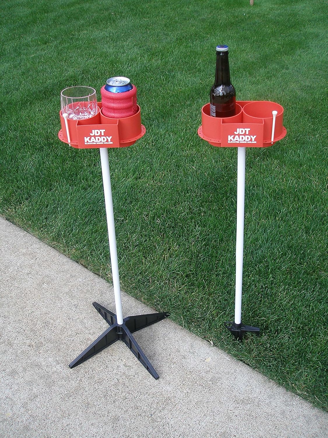 JDT Kaddy Elevated Drink Holders (Set of Two) RED/White