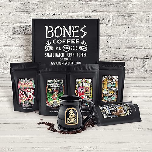 Miniatura 51 de Bones Coffee NEW World Tour - Paquete de muestras Juego de caja de regalo de muestras de granos de café enteros Paquete de 5 granos de café Caja