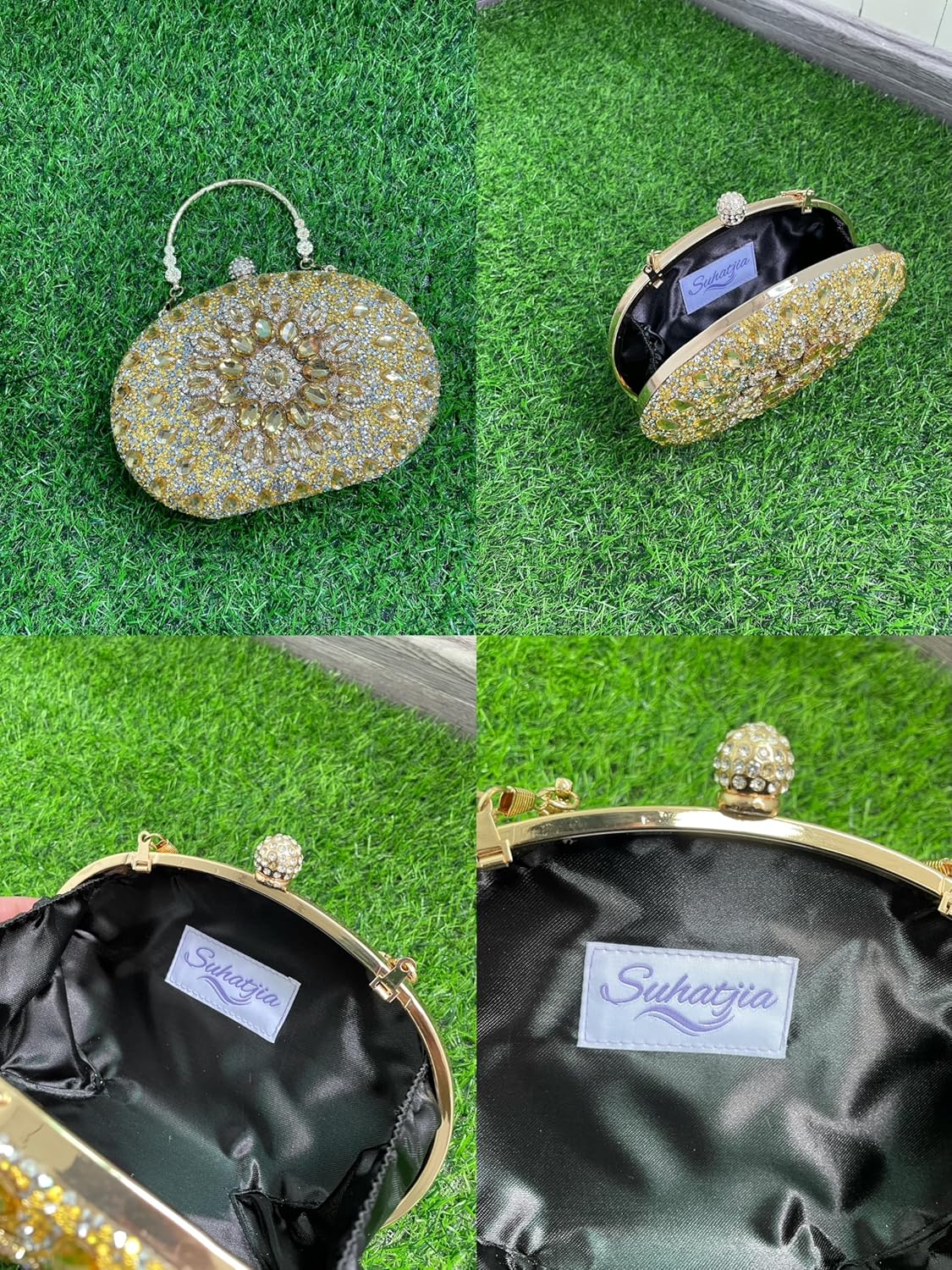 Rhinestone Evening Clutch Purses for Women Evening Weddings,Party Purses Crystal Diamond Glitter Sparkly Handbag - Image 7