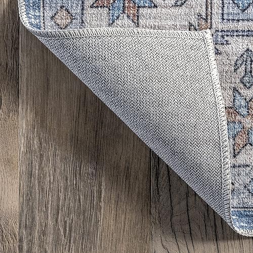 Miniatura 5 de nuLOOM Elowyn - Alfombra ultrafina lavable a máquina, 4 x 6 pies, color azul